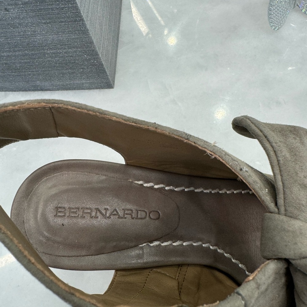 Bernardo | Suede Open-Toed Booties With Bow - image 4
